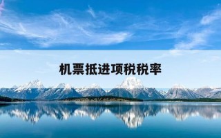 机票抵进项税税率-机票抵进项税税率是多少