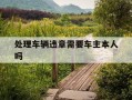 处理车辆违章需要车主本人吗-处理车辆违章需要车主本人吗现在