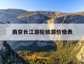 南京长江游轮旅游价格表-南京长江游轮旅游价格表有吗?不同套餐的性价比怎么样?