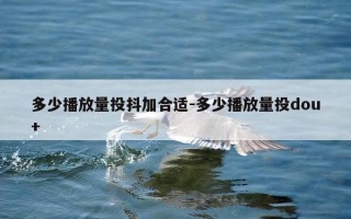 多少播放量投抖加合适-多少播放量投dou+