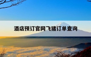 酒店预订官网飞猪订单查询-飞猪网酒店预订特价房