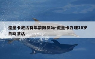 流量卡激活有年龄限制吗-流量卡办理16岁自助激活