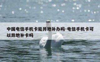 中国电信手机卡能异地补办吗-电信手机卡可以异地补卡吗