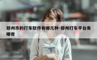 郑州市的打车软件有哪几种-郑州打车平台有哪些