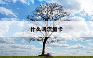 什么叫流量卡-什么叫流量卡的优缺点