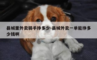 县城里外卖骑手挣多少-县城外卖一单能挣多少钱啊