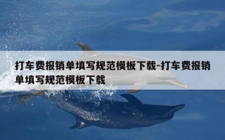 打车费报销单填写规范模板下载-打车费报销单填写规范模板下载
