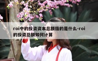 roi中的投资资本总额指的是什么-roi的投资总额如何计算