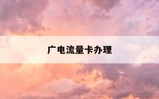 广电流量卡办理-广电流量卡办理攻略