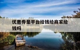 优惠券是平台给钱给商家给钱吗-优惠券算钱吗