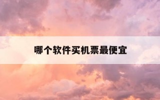 哪个软件买机票最便宜-哪个软件买机票最便宜质量好