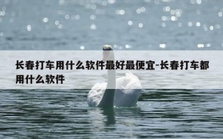 长春打车用什么软件最好最便宜-长春打车都用什么软件