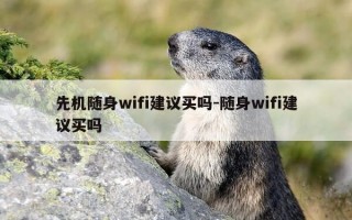 先机随身wifi建议买吗-随身wifi建议买吗