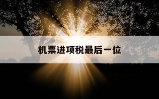 机票进项税最后一位-机票进项税额分录