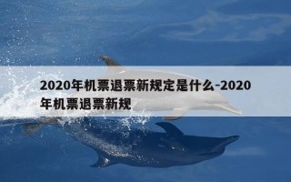 2020年机票退票新规定是什么-2020年机票退票新规