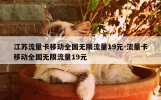 江苏流量卡移动全国无限流量19元-流量卡移动全国无限流量19元