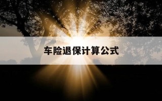 车险退保计算公式-车险退保手续费是多少