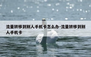 流量转移到别人手机卡怎么办-流量转移到别人手机卡