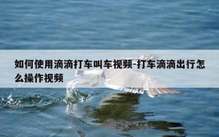如何使用滴滴打车叫车视频-打车滴滴出行怎么操作视频
