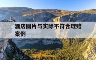 酒店图片与实际不符合理赔案例-商品宣传图片与实物不符