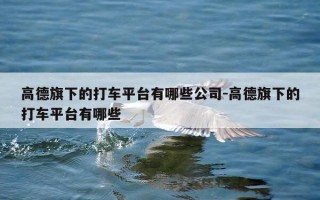 高德旗下的打车平台有哪些公司-高德旗下的打车平台有哪些