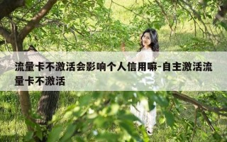 流量卡不激活会影响个人信用嘛-自主激活流量卡不激活