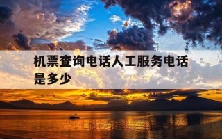 机票查询电话人工服务电话是多少-机票电话咨询是多少