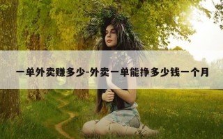 一单外卖赚多少-外卖一单能挣多少钱一个月