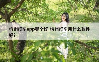 杭州打车app哪个好-杭州打车用什么软件好?
