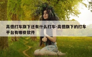 高德打车旗下还有什么打车-高德旗下的打车平台有哪些软件