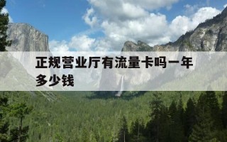 正规营业厅有流量卡吗一年多少钱-营业厅有流量卡办理吗