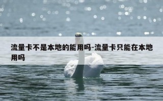 流量卡不是本地的能用吗-流量卡只能在本地用吗