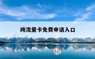 纯流量卡免费申请入口-纯流量卡在哪才能买上正规的