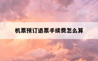 机票预订退票手续费怎么算-机票预订退票怎么处理