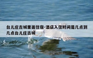 台儿庄古城里面住宿-酒店入住时间是几点到几点台儿庄古城