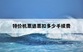 特价机票退票扣多少手续费-机票一般退票扣多少钱