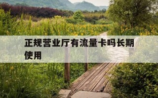 正规营业厅有流量卡吗长期使用-营业厅有流量卡吗?