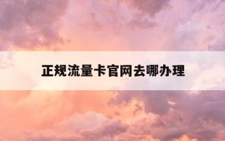 正规流量卡官网去哪办理-纯流量卡办理网站