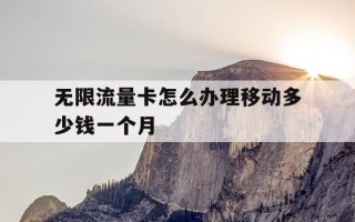 无限流量卡怎么办理移动多少钱一个月-无限流量卡怎么办理移动多少钱一个月呢