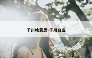 千川啥意思-千川白应