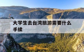 大学生去台湾旅游需要什么手续-大学生去台湾旅游需要什么手续吗