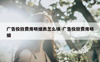 广告投放费用明细表怎么填-广告投放费用明细