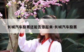 长城汽车股票还能否涨起来-长城汽车股票