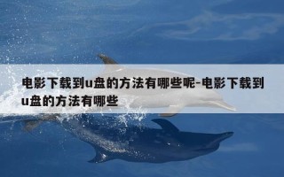 电影下载到u盘的方法有哪些呢-电影下载到u盘的方法有哪些