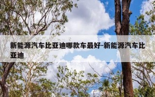 新能源汽车比亚迪哪款车最好-新能源汽车比亚迪