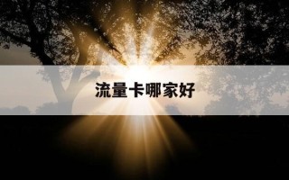 流量卡哪家好-流量卡哪家好用