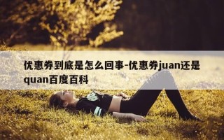 优惠券到底是怎么回事-优惠券juan还是quan百度百科