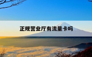 正规营业厅有流量卡吗-想办流量卡一般办哪家的比较好