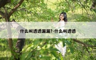 什么叫透透漏漏?-什么叫透透