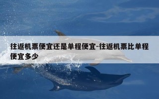 往返机票便宜还是单程便宜-往返机票比单程便宜多少